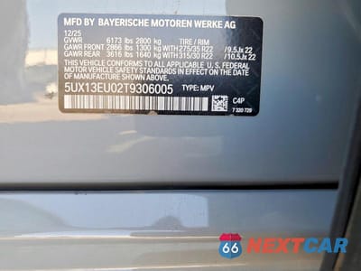 Zdjęcie 13 z 13 samochodu: 2026 BMW X5 SDRIVE 40I VIN:5UX13EU02T9306005 - miniatura
