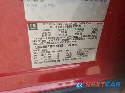 Zdjęcie 12 z 12 samochodu: 2017 BUICK ENVISION ESSENCE VIN:LRBFXBSA3HD050062 - miniatura