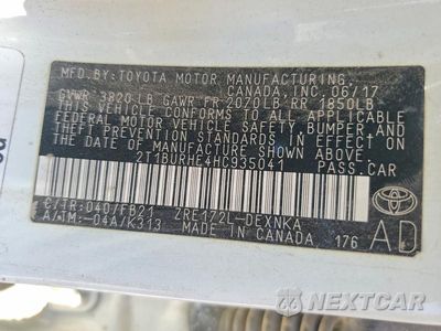 Zdjęcie 23 z 24 samochodu: 2017 TOYOTA COROLLA LE VIN:2T1BURHE4HC935041 - miniatura