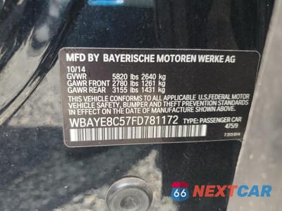 Zdjęcie 12 z 12 samochodu: 2015 BMW 750 LI VIN:WBAYE8C57FD781172 - miniatura