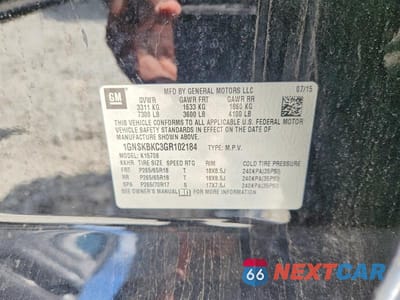 Zdjęcie 14 z 14 samochodu: 2016 CHEVROLET TAHOE K1500 LT VIN:1GNSKBKC3GR102184 - miniatura