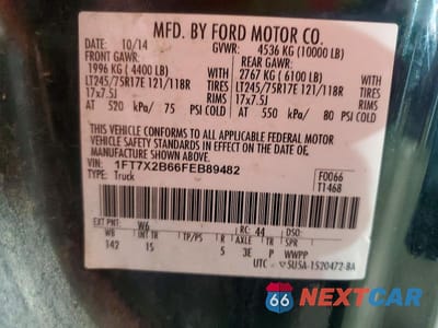 Zdjęcie 12 z 12 samochodu: 2015 FORD F250 SUPER DUTY VIN:1FT7X2B66FEB89482 - miniatura