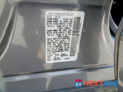 Zdjęcie 13 z 13 samochodu: 2013 NISSAN MURANO S VIN:JN8AZ1MU4DW213960 - miniatura