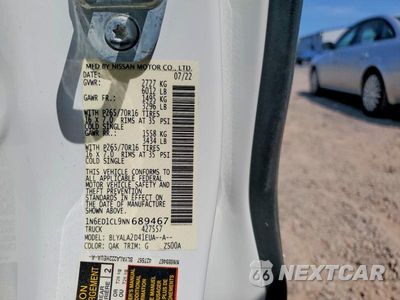Zdjęcie 12 z 12 samochodu: 2022 NISSAN FRONTIER S VIN:1N6ED1CL9NN689467 - miniatura