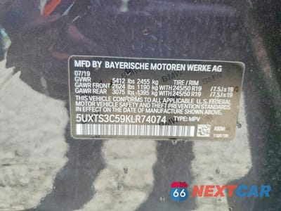Zdjęcie 13 z 13 samochodu: 2019 BMW X3 XDRIVEM40I VIN:5UXTS3C59KLR74074 - miniatura