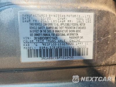 Zdjęcie 12 z 12 samochodu: 2021 NISSAN SENTRA SV VIN:3N1AB8CV8MY215435 - miniatura