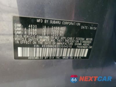 Zdjęcie 12 z 12 samochodu: 2025 SUBARU LEGACY PREMIUM VIN:4S3BWAD63S3004315 - miniatura