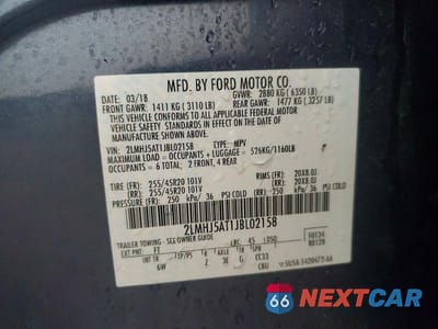 Zdjęcie 14 z 14 samochodu: 2018 LINCOLN MKT VIN:2LMHJ5AT1JBL02158 - miniatura