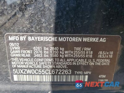 Zdjęcie 13 z 13 samochodu: 2012 BMW X5 XDRIVE35D VIN:5UXZW0C55CL672263 - miniatura