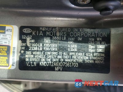 Zdjęcie 12 z 12 samochodu: 2013 KIA SOUL + VIN:KNDJT2A6XD7561703 - miniatura