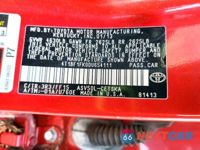 Zdjęcie 12 z 12 samochodu: 2013 TOYOTA CAMRY SE VIN:4T1BF1FK0DU654111 - miniatura