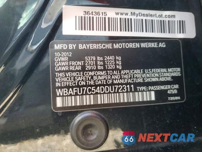 Zdjęcie 12 z 12 samochodu: 2013 BMW 535 XI VIN:WBAFU7C54DDU72311 - miniatura