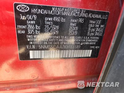 Zdjęcie 23 z 24 samochodu: 2019 HYUNDAI SANTA FE ULTIMATE 2.0T VIN:5NMS5CAA7KH133389 - miniatura