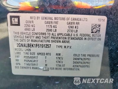 Zdjęcie 13 z 13 samochodu: 2015 CHEVROLET EQUINOX LT VIN:2GNALBEK1F6191257 - miniatura