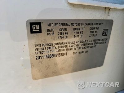 Zdjęcie 12 z 12 samochodu: 2016 CHEVROLET IMPALA LT VIN:2G1115S38G9157841 - miniatura