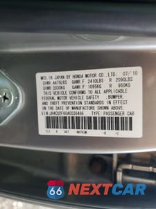 Zdjęcie 12 z 12 samochodu: 2010 ACURA TSX VIN:JH4CU2F60AC036486 - miniatura