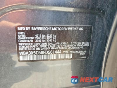 Zdjęcie 12 z 12 samochodu: 2015 BMW 328 XIGT VIN:WBA3X5C56FD561444 - miniatura
