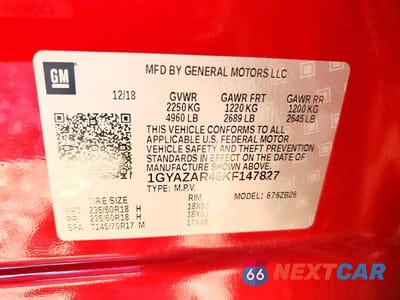 Zdjęcie 13 z 13 samochodu: 2019 CADILLAC XT4 LUXURY VIN:1GYAZAR46KF147827 - miniatura