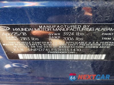 Zdjęcie 13 z 13 samochodu: 2018 HYUNDAI ELANTRA SE VIN:5NPD74LF5JH353410 - miniatura