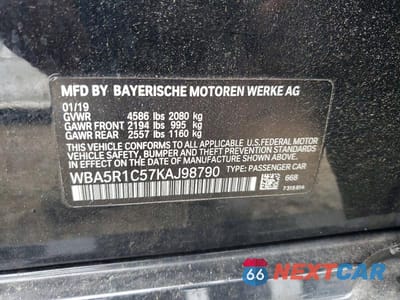 Zdjęcie 12 z 12 samochodu: 2019 BMW 330I VIN:WBA5R1C57KAJ98790 - miniatura