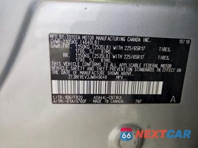 Zdjęcie 13 z 13 samochodu: 2018 TOYOTA RAV4 LE VIN:2T3BFREV3JW849648 - miniatura