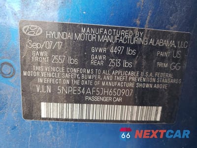 Zdjęcie 12 z 12 samochodu: 2018 HYUNDAI SONATA SEL VIN:5NPE34AF5JH650907 - miniatura