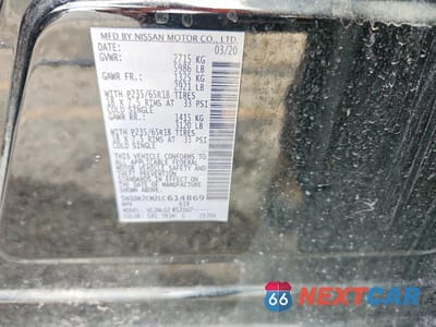 Zdjęcie 13 z 13 samochodu: 2020 NISSAN PATHFINDER SL VIN:5N1DR2CM2LC614869 - miniatura