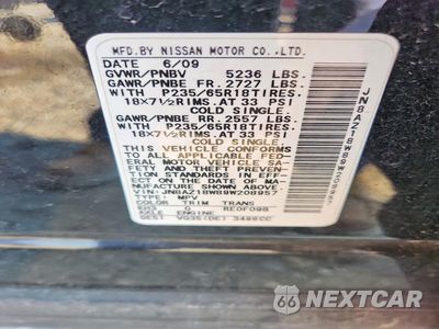 Zdjęcie 14 z 14 samochodu: 2009 NISSAN MURANO S VIN:JN8AZ18W89W208957 - miniatura