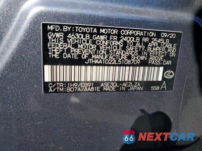 Zdjęcie 12 z 12 samochodu: 2020 LEXUS IS 300 VIN:JTHAA1D22L5108709 - miniatura