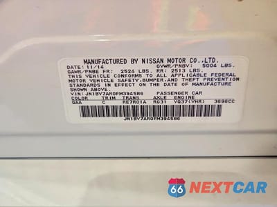 Zdjęcie 12 z 12 samochodu: 2015 INFINITI Q50 VIN:JN1BV7AR0FM394586 - miniatura