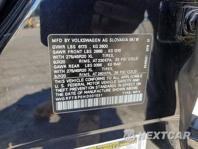 Zdjęcie 13 z 13 samochodu: 2017 VOLKSWAGEN TOUAREG WOLFSBURG VIN:WVGRF7BP0HD001531 - miniatura