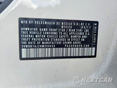Zdjęcie 12 z 12 samochodu: 2017 VOLKSWAGEN JETTA SE VIN:3VWDB7AJ2HM350439 - miniatura