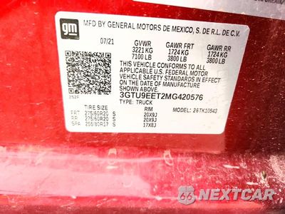 Zdjęcie 12 z 12 samochodu: 2021 GMC SIERRA K1500 AT4 VIN:3GTU9EET2MG420576 - miniatura