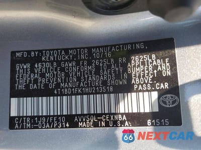 Zdjęcie 13 z 13 samochodu: 2017 TOYOTA CAMRY HYBRID LE VIN:4T1BD1FK1HU213518 - miniatura