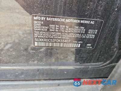 Zdjęcie 13 z 13 samochodu: 2015 BMW X5 XDRIVE35I VIN:5UXKR0C52F0K55407 - miniatura