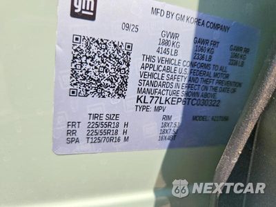 Zdjęcie 25 z 26 samochodu: 2026 CHEVROLET TRAX ACTIV VIN:KL77LKEP6TC030322 - miniatura