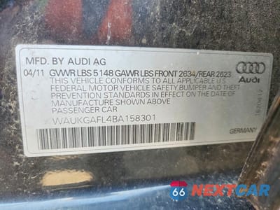 Zdjęcie 12 z 12 samochodu: 2011 AUDI S4 PRESTIGE VIN:WAUKGAFL4BA158301 - miniatura