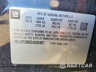 Zdjęcie 12 z 12 samochodu: 2012 CHEVROLET SONIC LTZ VIN:1G1JF5SB8C4205487 - miniatura