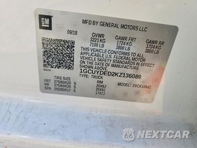 Zdjęcie 12 z 12 samochodu: 2019 CHEVROLET SILVERADO K1500 LT VIN:1GCUYDED2KZ136089 - miniatura