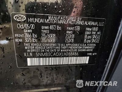 Zdjęcie 14 z 14 samochodu: 2020 HYUNDAI SANTA FE SEL VIN:5NMS3CADXLH288486 - miniatura