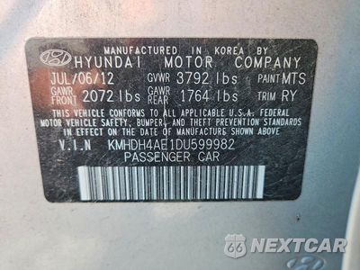 Zdjęcie 12 z 12 samochodu: 2013 HYUNDAI ELANTRA LIMITED VIN:KMHDH4AE1DU599982 - miniatura