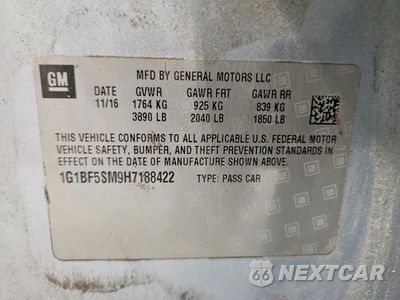 Zdjęcie 12 z 12 samochodu: 2017 CHEVROLET CRUZE PREMIER VIN:1G1BF5SM9H7188422 - miniatura