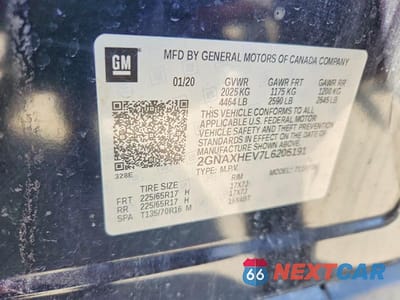 Zdjęcie 13 z 13 samochodu: 2020 CHEVROLET EQUINOX LS VIN:2GNAXHEV7L6205191 - miniatura