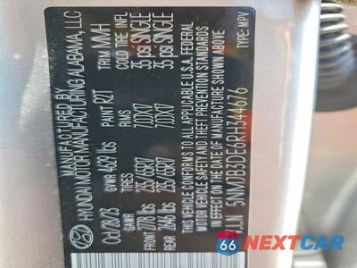 Zdjęcie 13 z 13 samochodu: 2024 HYUNDAI TUCSON SEL VIN:5NMJB3DE6RH344676 - miniatura