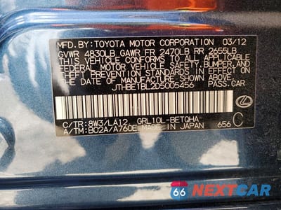 Zdjęcie 13 z 13 samochodu: 2013 LEXUS GS 350 VIN:JTHBE1BL2D5005456 - miniatura