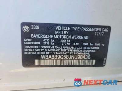 Zdjęcie 12 z 12 samochodu: 2018 BMW 330 I VIN:WBA8B9G58JNU98436 - miniatura