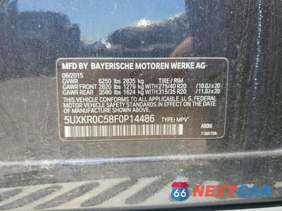 Zdjęcie 12 z 12 samochodu: 2015 BMW X5 XDRIVE35I VIN:5UXKR0C58F0P14486 - miniatura