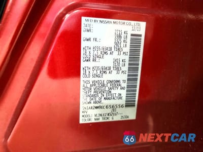 Zdjęcie 13 z 13 samochodu: 2014 NISSAN PATHFINDER SV VIN:5N1AR2MM9EC656556 - miniatura