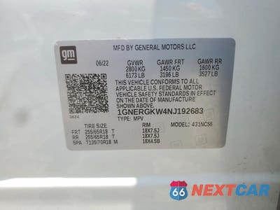 Zdjęcie 14 z 14 samochodu: 2022 CHEVROLET TRAVERSE LT VIN:1GNERGKW4NJ192683 - miniatura