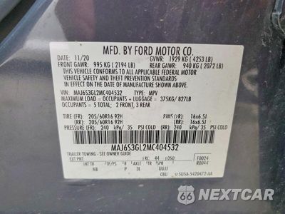 Zdjęcie 13 z 13 samochodu: 2021 FORD ECOSPORT SE VIN:MAJ6S3GL2MC404532 - miniatura